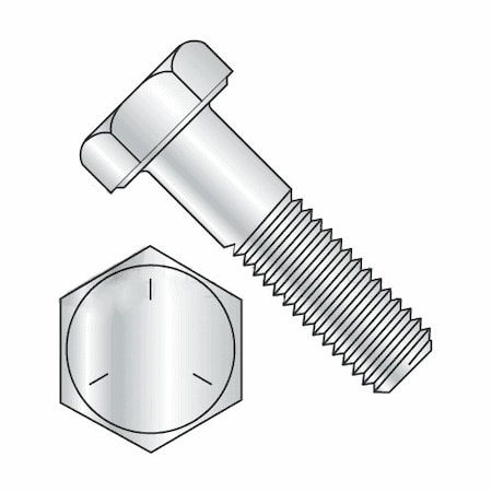 Grade 5, 1-8 Hex Head Cap Screw, Zinc Plated Steel, 10-1/2 In L, 5 PK